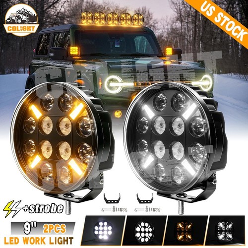 2pc 9inch round led work - work, light